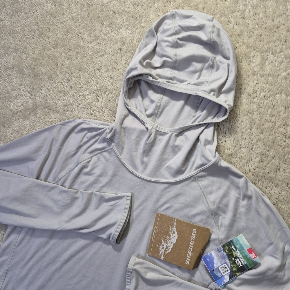 Grundens Solstrale Hoodie Womens Large Gray Performance Outdoor Hiking UPF New